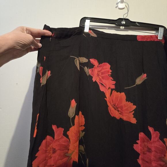 Vtg 90s Y2K Dark Floral Skirt NWT Women Plus 3X Black Red Whimsigoth Grunge Goth - Picture 3 of 15